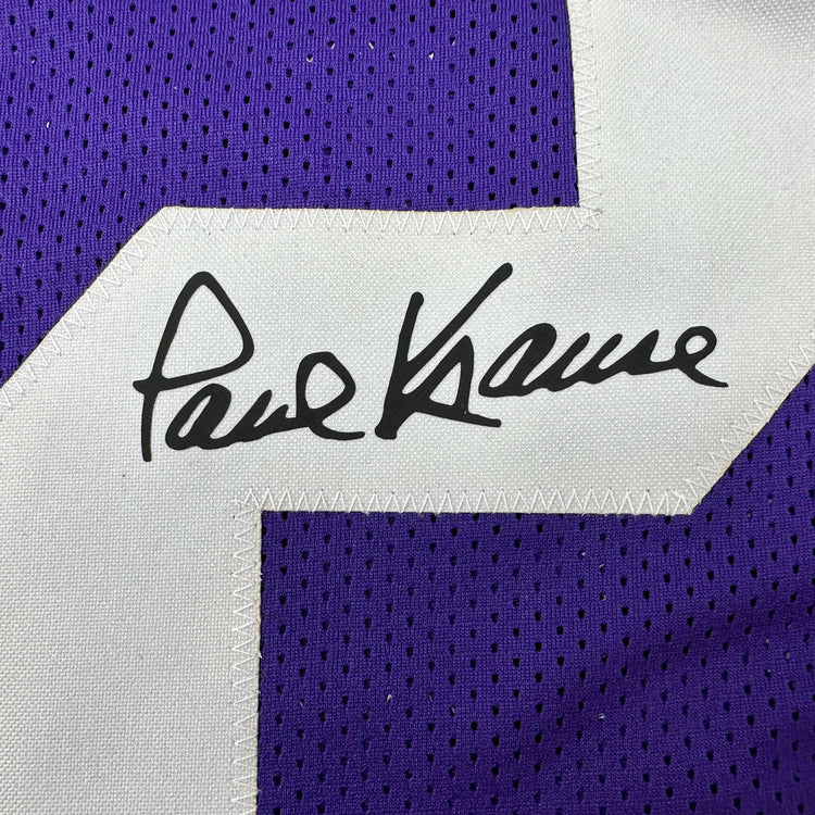 Framed Facsimile Autographed Paul Krause 35x39 Minnesota Purple Reprint Laser Auto Football Jersey