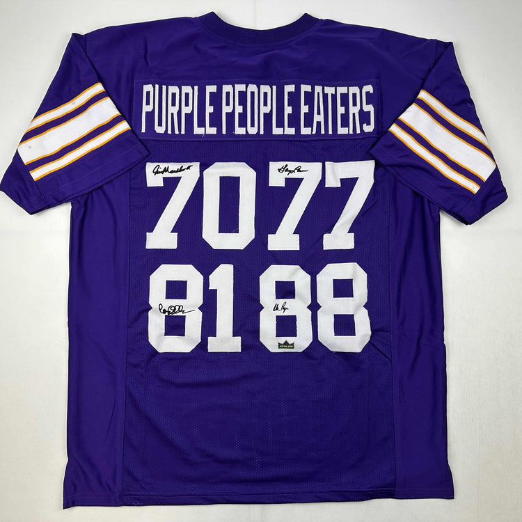 Facsimile Autographed Purple People Eaters Minnesota Purple Reprint Laser Auto Football Jersey Size Men's XL