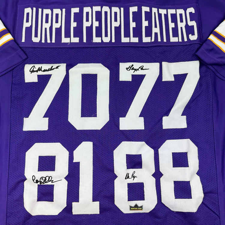Facsimile Autographed Purple People Eaters Minnesota Purple Reprint Laser Auto Football Jersey Size Men's XL