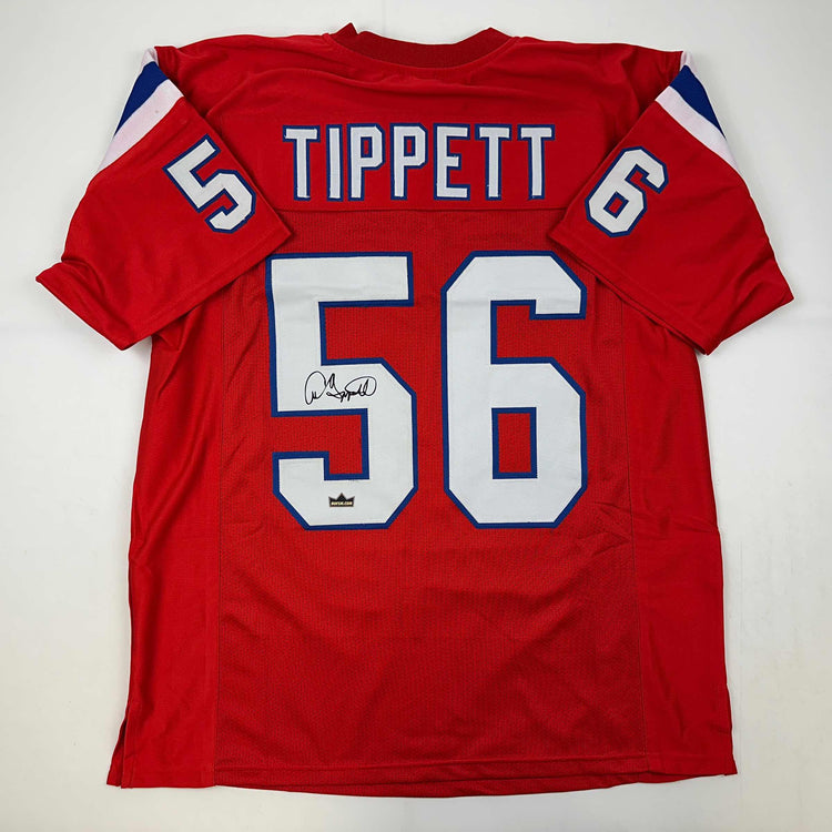 Facsimile Autographed Andre Tippett New England Red Reprint Laser Auto Football Jersey Size Men's XL