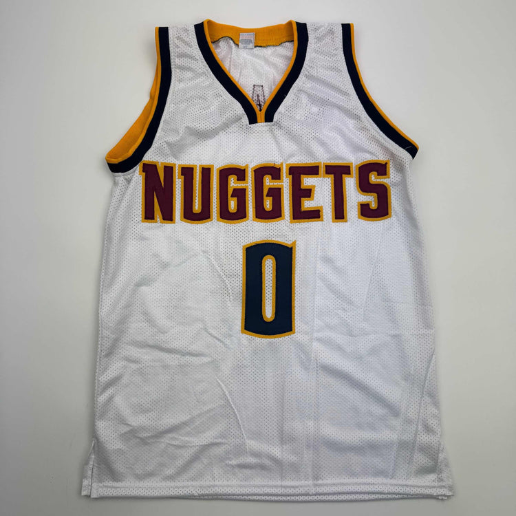 Autographed/Signed Christian Braun Denver White Basketball Jersey Beckett BAS COA