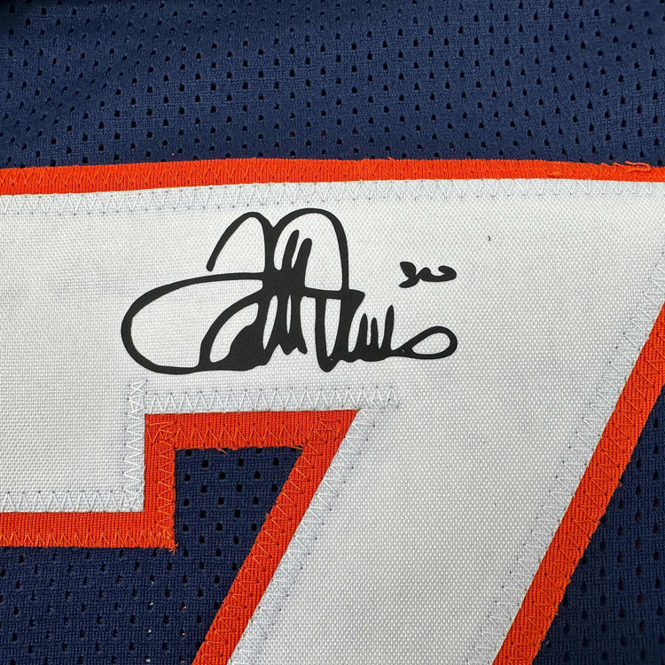 Facsimile Autographed Terrell Davis Denver Blue Reprint Laser Auto Football Jersey Size Men's XL