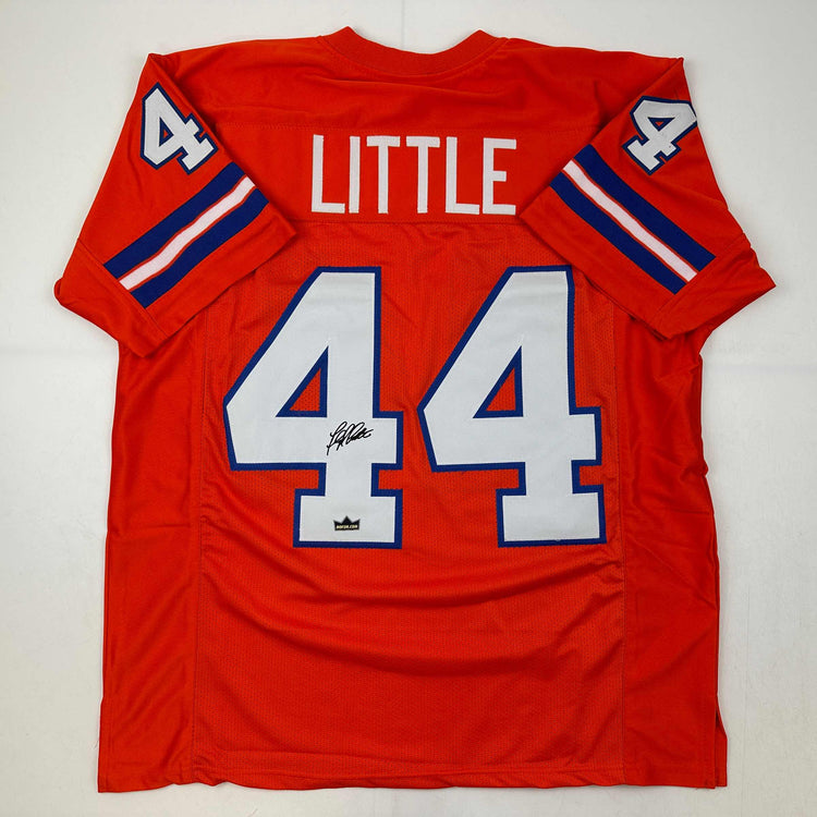 Facsimile Autographed Floyd Little Denver Orange Reprint Laser Auto Football Jersey Size Men's XL