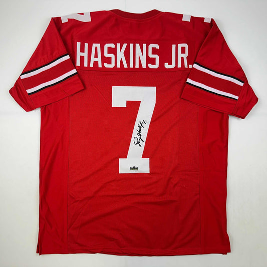 Facsimile Autographed Dwayne Haskins Jr. Ohio State Red Reprint Laser Auto College Football Jersey Size Men's XL