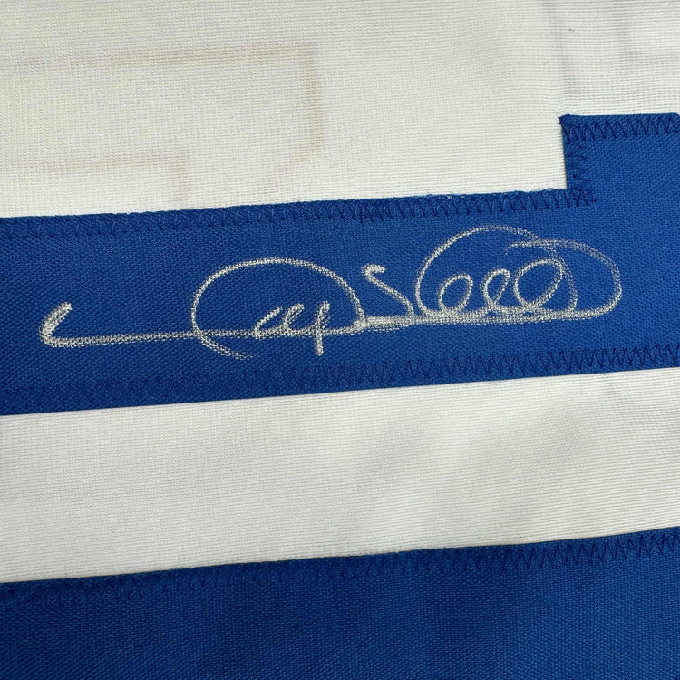 Autographed/Signed Gary Sheffield Los Angeles LA White Baseball Jersey PSA/DNA COA