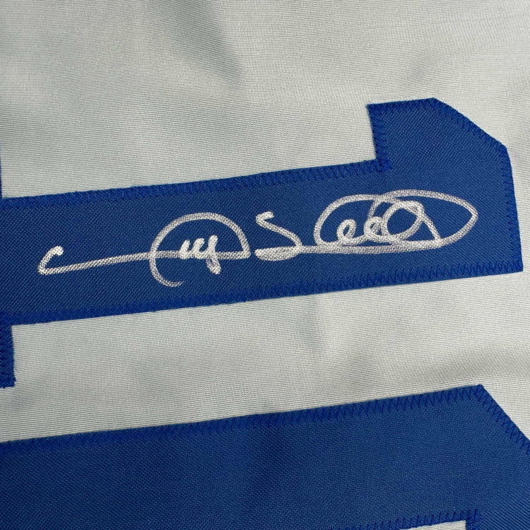 Autographed/Signed Gary Sheffield Los Angeles LA Grey Baseball Jersey JSA COA