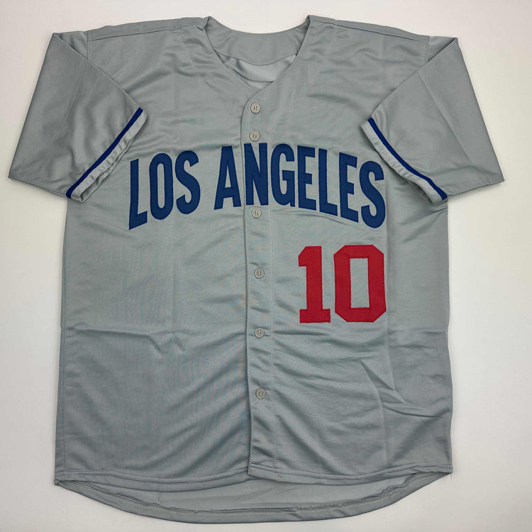Autographed/Signed Gary Sheffield Los Angeles LA Grey Baseball Jersey JSA COA