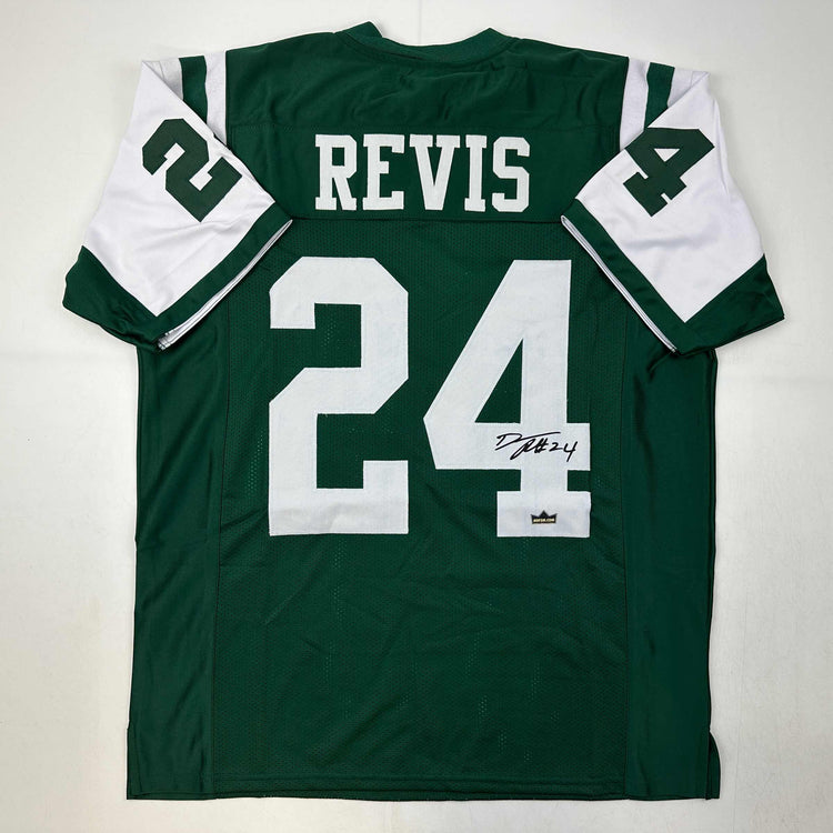 Facsimile Autographed Darrelle Revis New York Green Reprint Laser Auto Football Jersey Size Men's XL