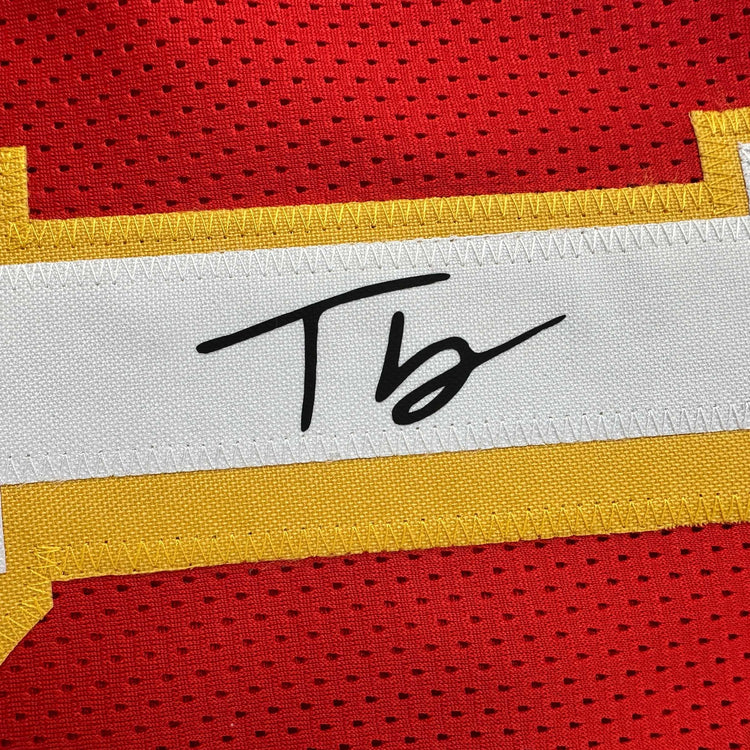 Facsimile Autographed Trae Young Atlanta Red Reprint Laser Auto Basketball Jersey Size Men's XL