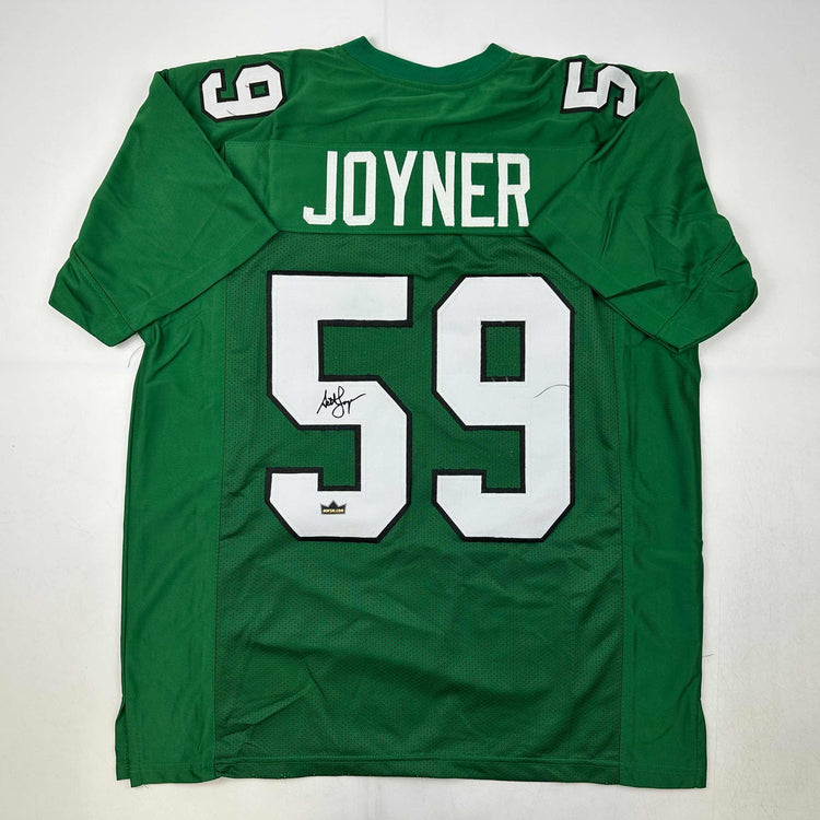 Facsimile Autographed Seth Joyner Philadelphia Kelly Green Reprint Laser Auto Football Jersey Size Men's XL
