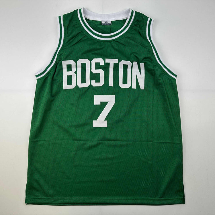 Facsimile Autographed Jaylen Brown Boston Green Reprint Laser Auto Basketball Jersey Size Men's XL