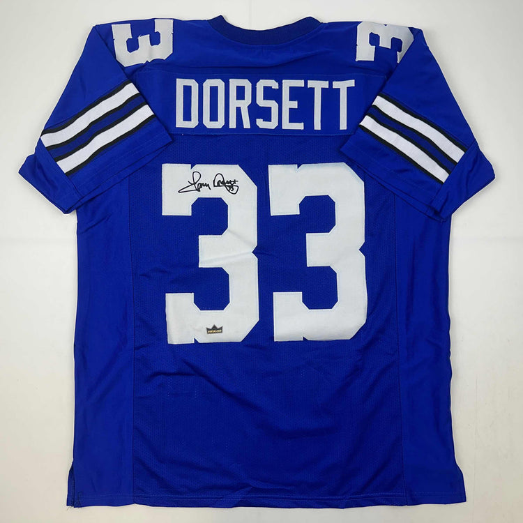 Facsimile Autographed Tony Dorsett Dallas Blue Reprint Laser Auto Football Jersey Size Men's XL