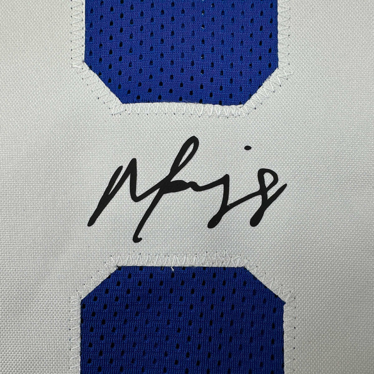 Facsimile Autographed Marvin Harrison Indianapolis Blue Reprint Laser Auto Football Jersey Size Men's XL