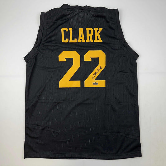 Facsimile Autographed Caitlin Clark Iowa Black Reprint Laser Auto College Basketball Jersey Size Men's XL
