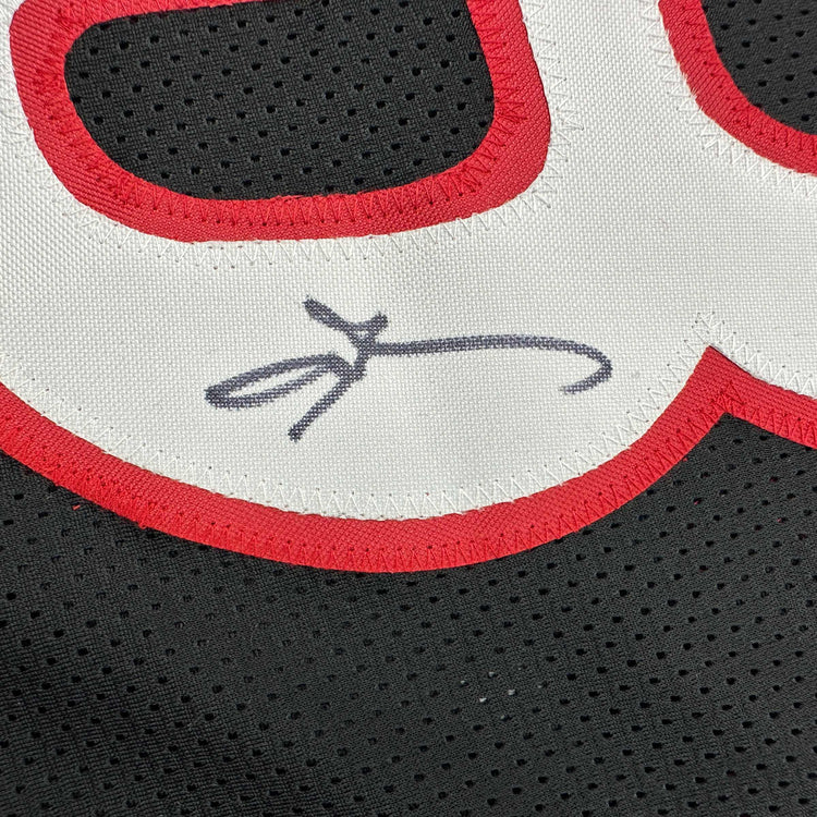 Autographed/Signed Allen Iverson Philadelphia Black Basketball Jersey Beckett BAS COA