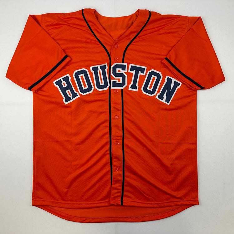 Facsimile Autographed Yordan Alvarez Houston Orange Reprint Laser Auto Baseball Jersey Size Men's XL
