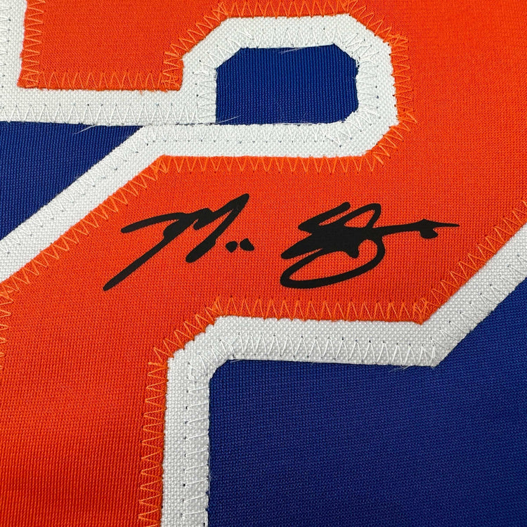 Facsimile Autographed Max Scherzer New York Blue Reprint Laser Auto Baseball Jersey Size Men's XL