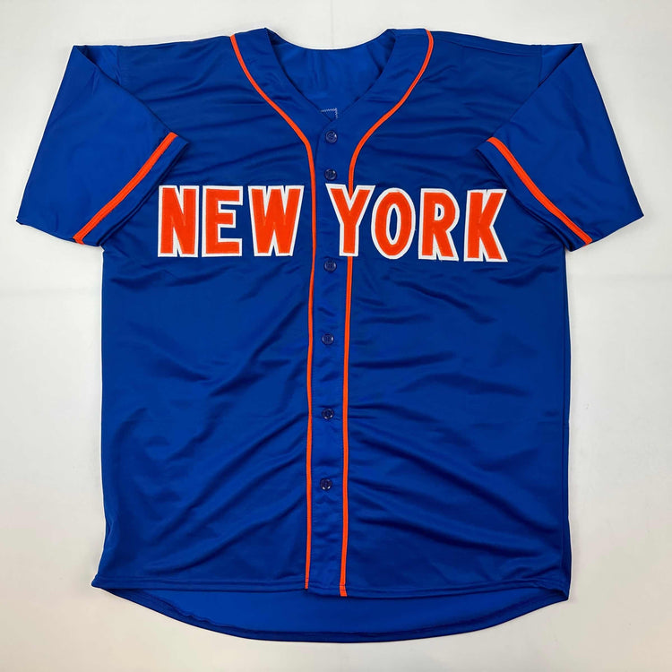 Facsimile Autographed Max Scherzer New York Blue Reprint Laser Auto Baseball Jersey Size Men's XL