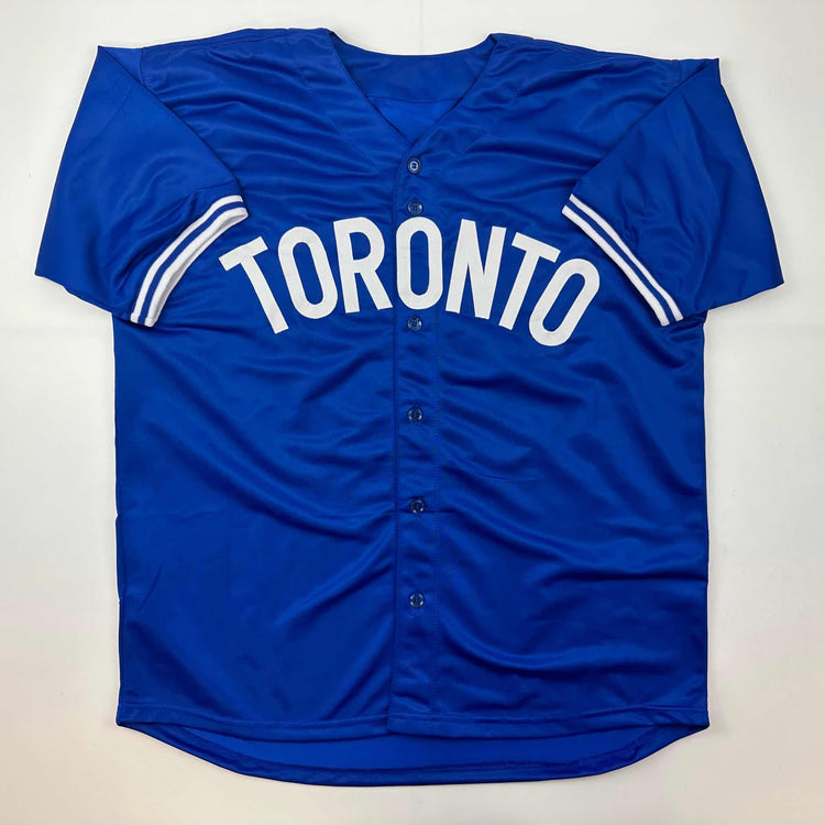 Facsimile Autographed Vladimir Vlad Guerrero Jr. Toronto Blue Reprint Laser Auto Baseball Jersey Size Men's XL
