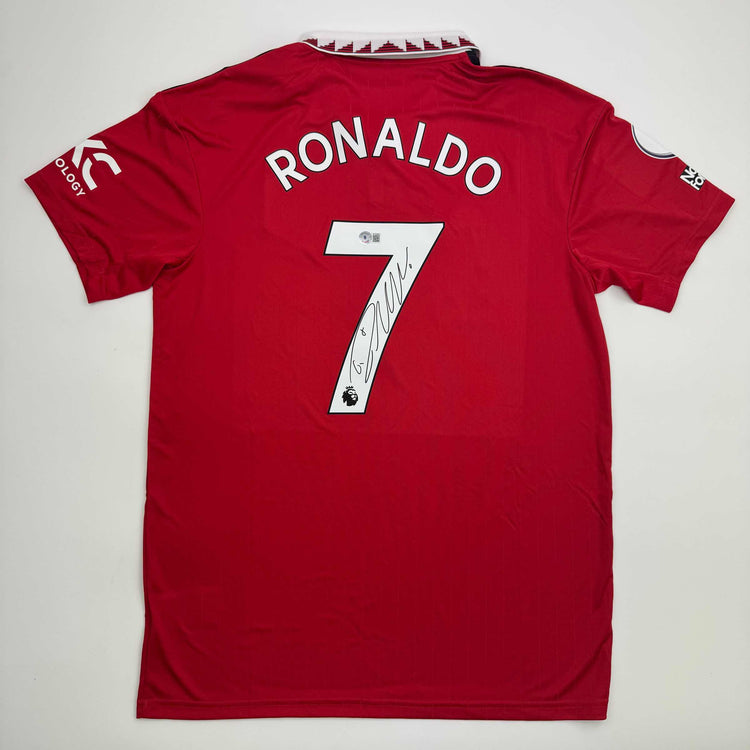 Autographed/Signed Cristiano Ronaldo Manchester United Red 2022-23 Soccer Jersey Beckett BAS COA