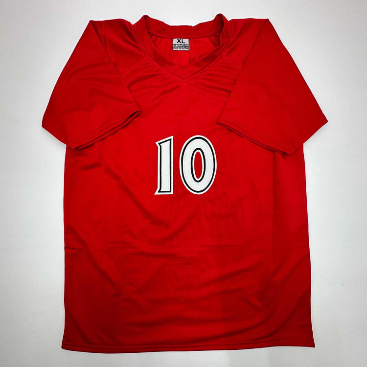 Facsimile Autographed Wayne Rooney Manchester United Red Reprint Laser Auto Soccer Jersey Size Men's XL