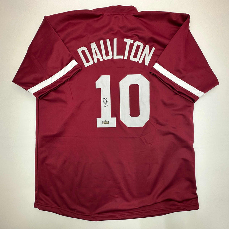 Facsimile Autographed Darren Daulton Philadelphia Maroon Reprint Laser Auto Baseball Jersey Size Men's XL