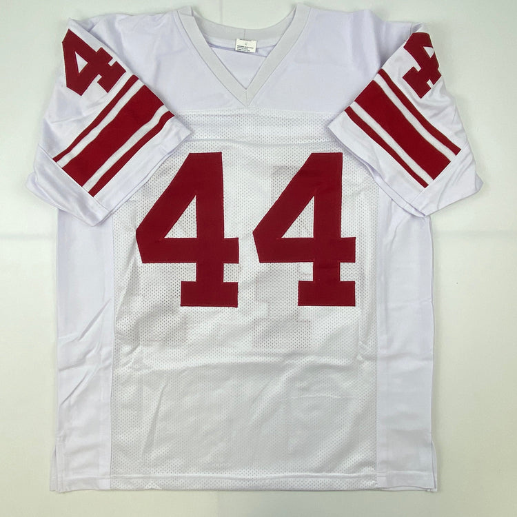 Autographed/Signed John David Crow 57 Heisman Texas A&M White College Football Jersey JSA COA