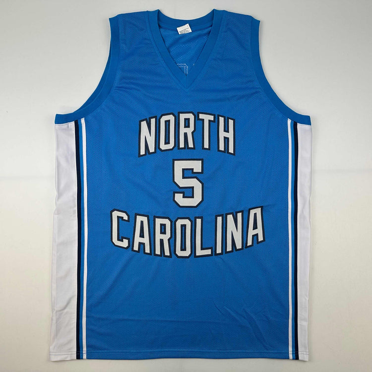 Autographed/Signed Armando Bacot UNC North Carolina Blue College Basketball Jersey Beckett BAS COA