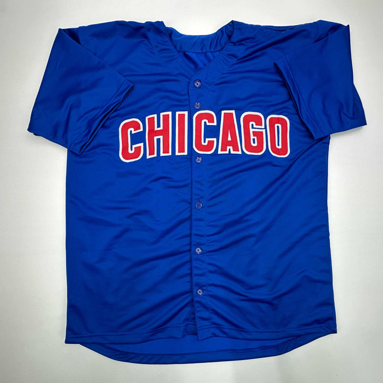 Facsimile Autographed Sammy Sosa Chicago Blue Reprint Laser Auto Baseball Jersey Size Men's XL