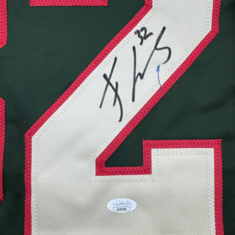 Autographed/Signed Filip Gustavsson Minnesota Green Hockey Jersey JSA COA
