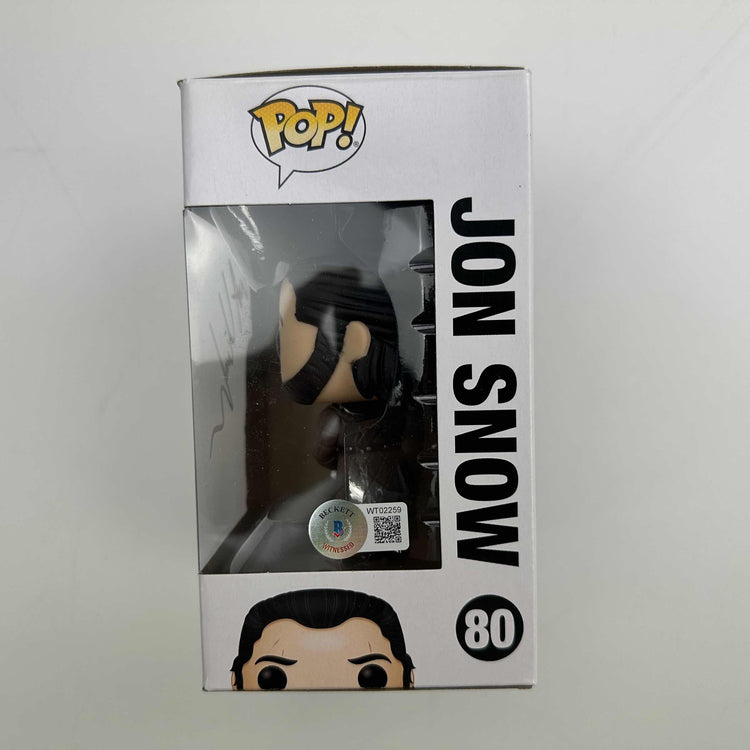 Autographed/Signed Kit Harington Jon Snow #80 Game of Thrones Funko Pop TV Television Figurine Toy Beckett BAS COA