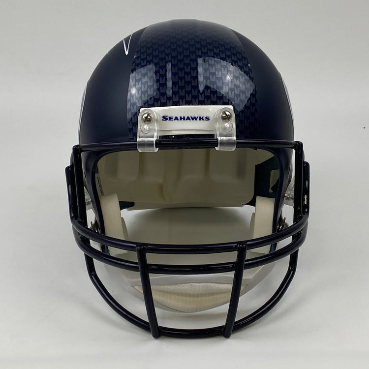 Autographed/Signed Russell Wilson Seattle Seahawks Full Size FS F/S Replica Football Helmet Beckett BAS COA