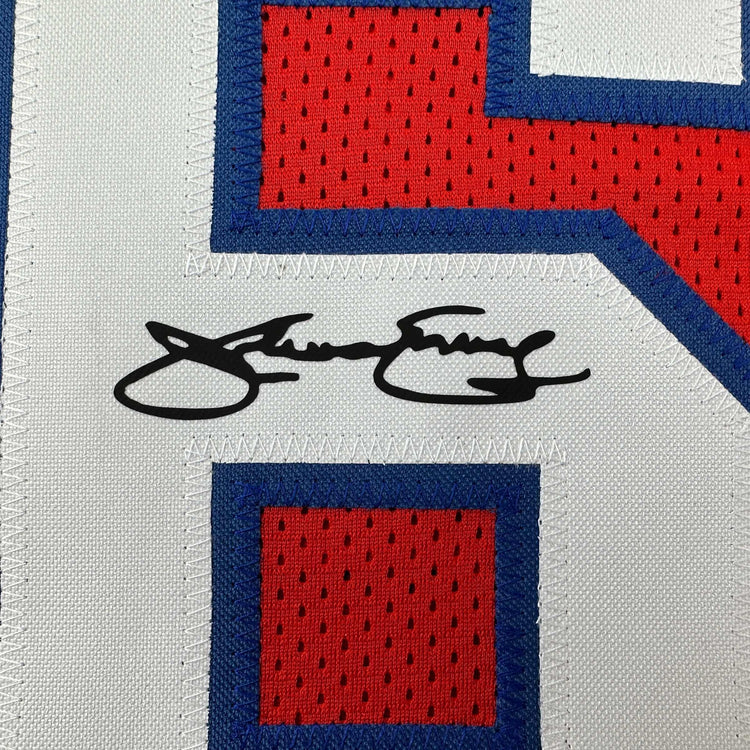 Facsimile Autographed Julius Dr. J Erving Philadelphia Red Reprint Laser Auto Basketball Jersey Size Men's XL