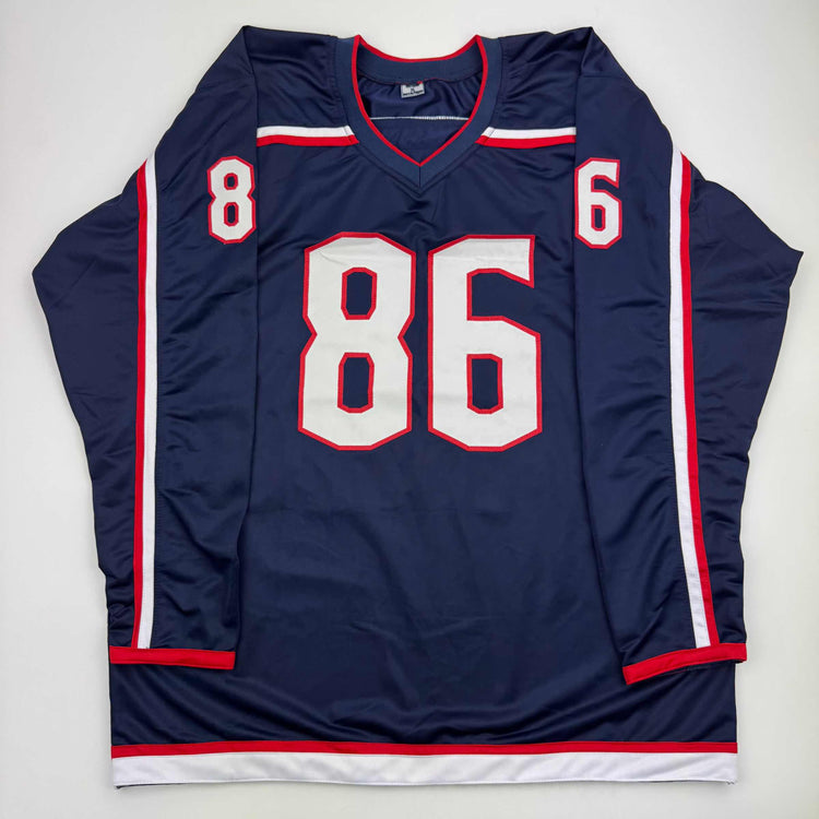 Autographed/Signed Kirill Marchenko Columbus Blue Hockey Jersey JSA COA