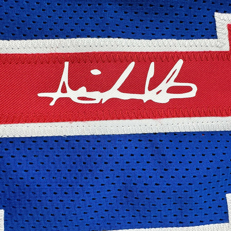 Facsimile Autographed Isiah Thomas Detroit Blue Reprint Laser Auto Basketball Jersey Size Men's XL