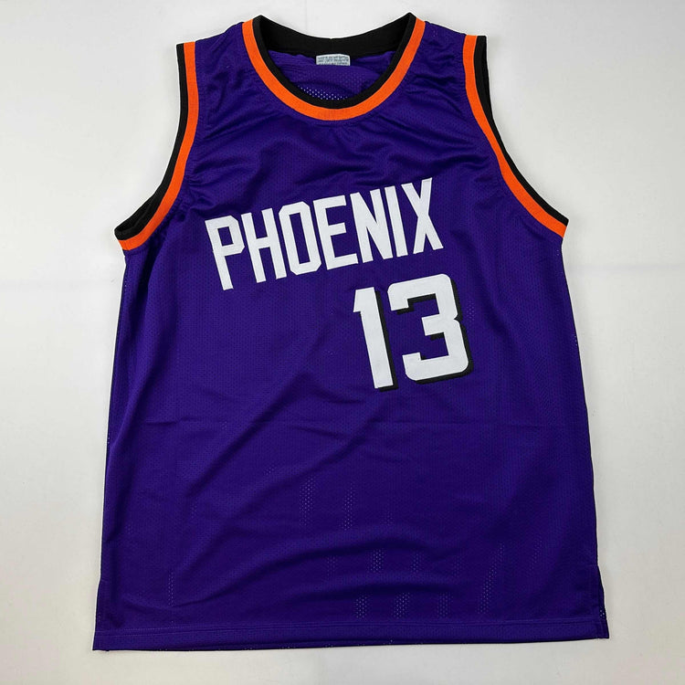 Facsimile Autographed Steve Nash Phoenix Purple Reprint Laser Auto Basketball Jersey Size Men's XL