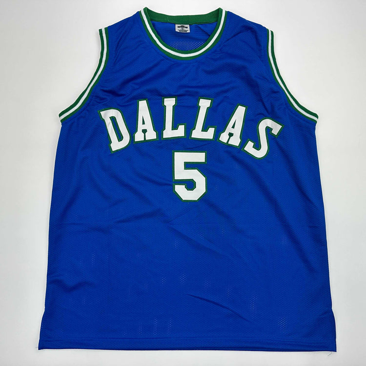 Facsimile Autographed Jason Kidd Dallas Blue Reprint Laser Auto Basketball Jersey Size Men's XL