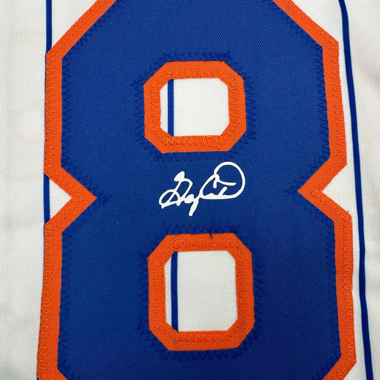 Facsimile Autographed Gary Carter New York Pinstripe Reprint Laser Auto Baseball Jersey Size Men's XL