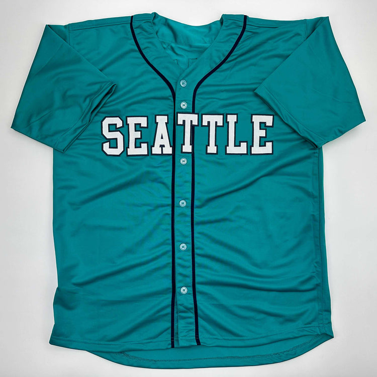 Facsimile Autographed Felix Hernandez Seattle Teal Reprint Laser Auto Baseball Jersey Size Men's XL