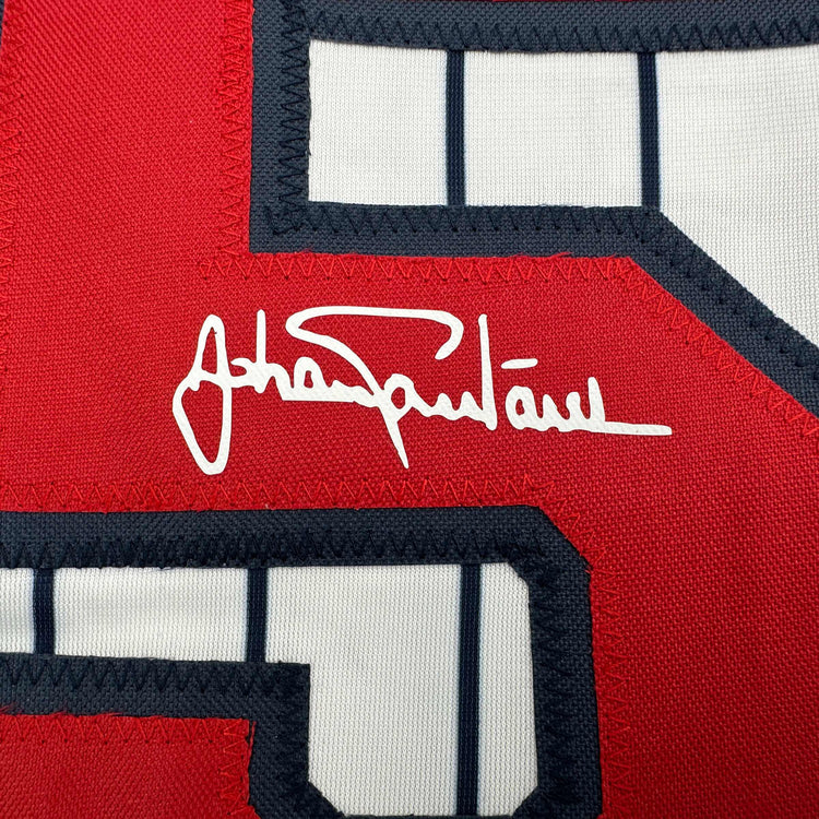 Facsimile Autographed Johan Santana Minnesota Pinstripe Reprint Laser Auto Baseball Jersey Size Men's XL