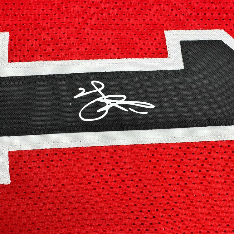 Facsimile Autographed Derrick Rose Chicago Red Reprint Laser Auto Basketball Jersey Size Men's XL