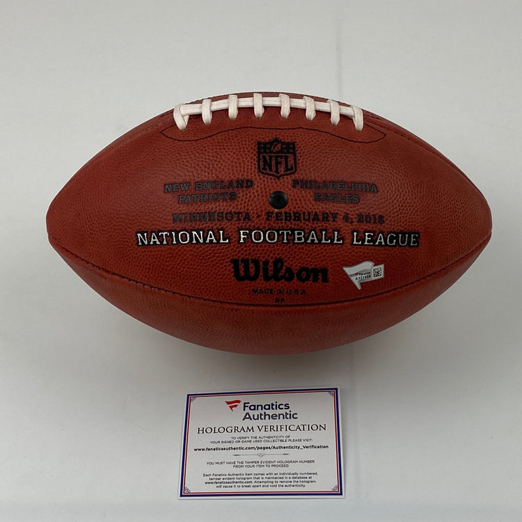 Autographed/Signed Carson Wentz Super Bowl LII Authentic The Duke Full Size Football Fanatics COA