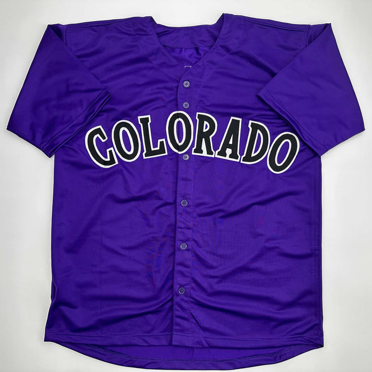 Facsimile Autographed Troy Tulowitzki Colorado Purple Reprint Laser Auto Baseball Jersey Size Men's XL