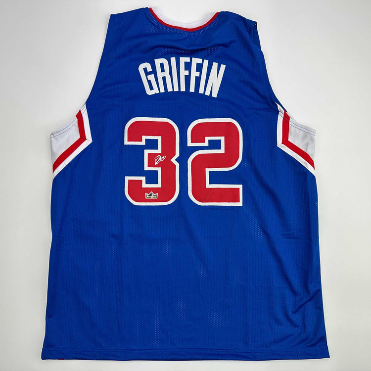 Facsimile Autographed Blake Griffin Los Angeles LA Blue Reprint Laser Auto Basketball Jersey Size Men's XL