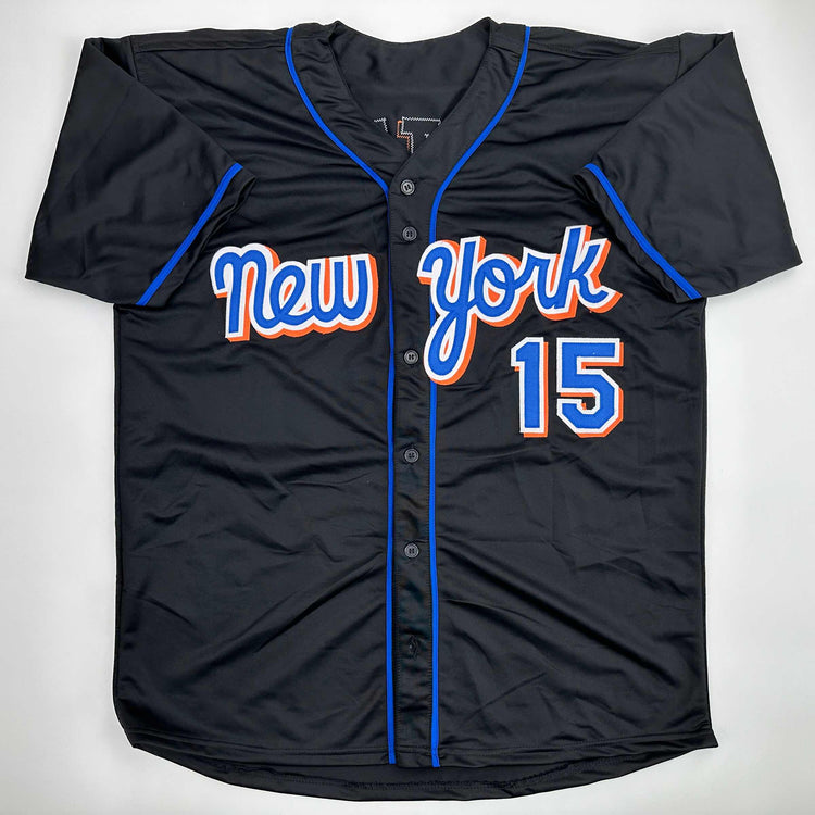 Facsimile Autographed Carlos Beltran New York Black Reprint Laser Auto Baseball Jersey Size Men's XL