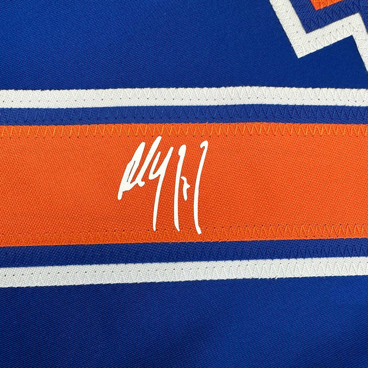 Facsimile Autographed Paul Coffey Edmonton Blue Reprint Laser Auto Hockey Jersey Size Men's XL
