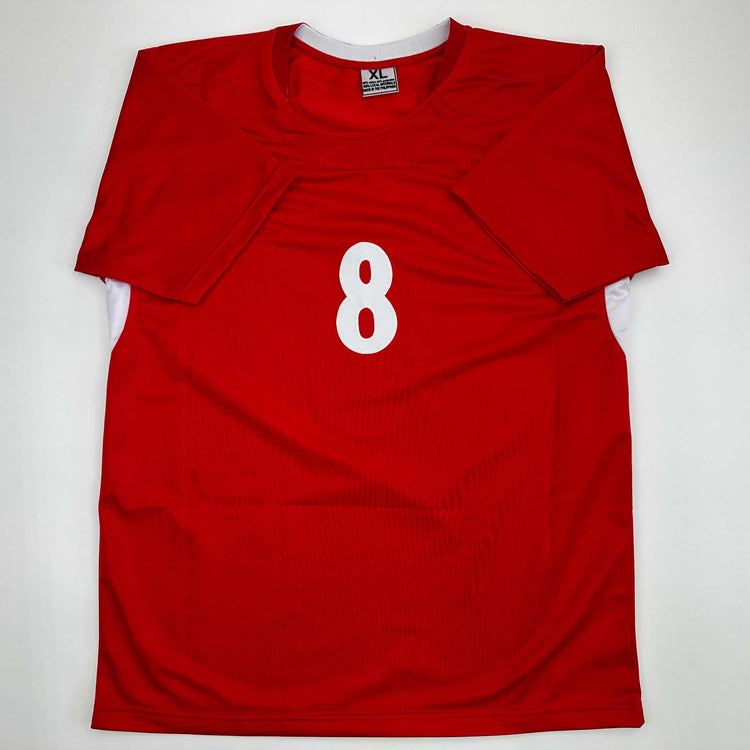 Facsimile Autographed Steven Gerrard Liverpool FC Red Reprint Laser Auto Soccer Jersey Size Men's XL