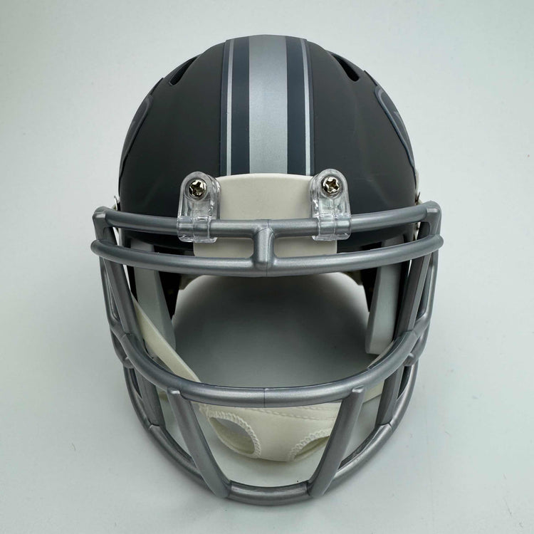 Autographed/Signed James Cook Buffalo Bills Slate Mini Football Helmet JSA COA