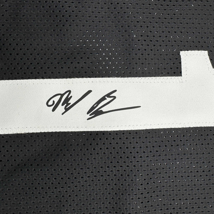 Framed Facsimile Autographed Mikal Bridges 35x39 Brooklyn Black Reprint Laser Auto Basketball Jersey