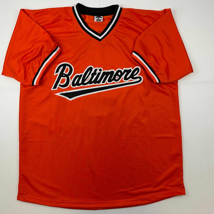 Facsimile Autographed Cal Ripken Jr. Baltimore Orange Reprint Laser Auto Baseball Jersey Size Men's XL